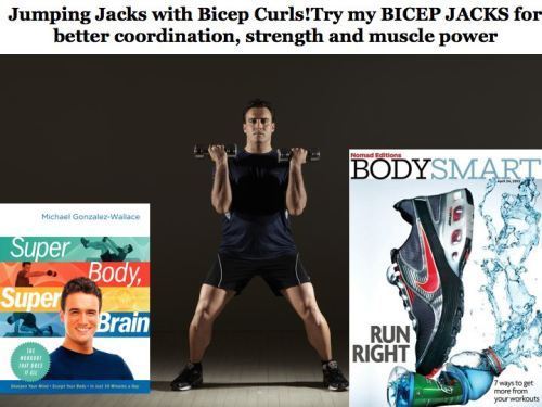 Michael Gonzalez-Wallace shows this week Bicep Jacks to improve cardiovascular and strength