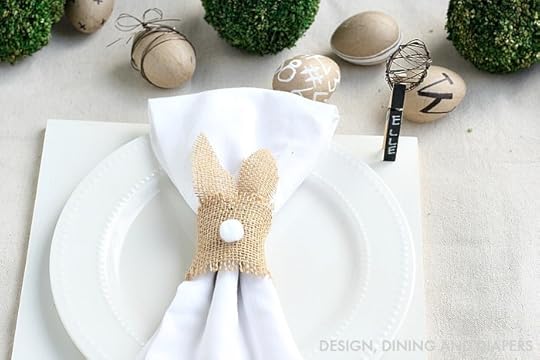 Neutral Easter bunny napkin ring