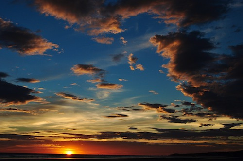 Sunset over El Cuco Beach, El Salvador