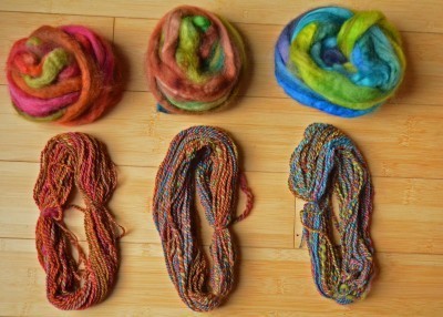 All three colors plied on themselves.