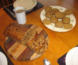 Barm Brack, aka Working Mother's cake, plus tea and muffins