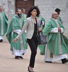 Woman and Procession in Duomo Piazza