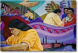 Bread and Roses Mural, Lawrence, MA, by David Fichter