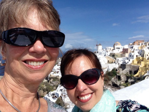 My mom and I, with the windmill on the cover of 