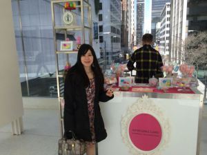 Picking up a selection of home made marshmallows at Achimallows pop-up stand.
