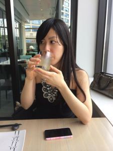 Drinks. For her, some sort of Yuzi liquor.