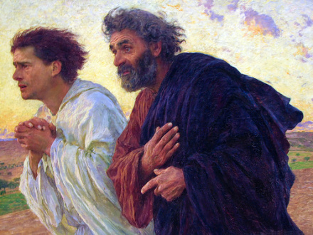 “The Disciples Peter and John Running to the Sepulchre on the Morning of the Resurrection” by Eugène Burnand