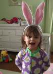 Look, Papa, I've got bunny ears, too.