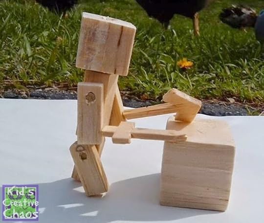 Make your own Minecraft style cube man from Balsa wood.