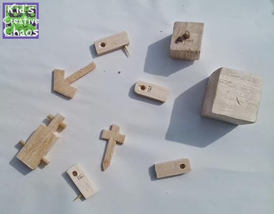 Minecraft style Balsa wood cube man puzzle kit. Feel free to call him Steve.