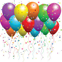 balloons and confetti