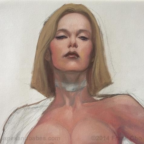 Frank Cho - Emma Frost painting