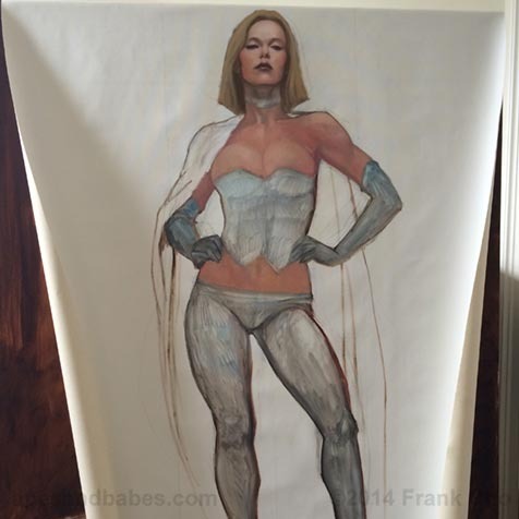 Frank Cho - Emma Frost painting