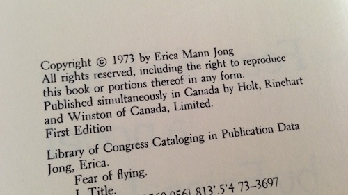Fear of Flying by Erica Jong, First Edition First Printing