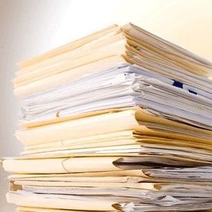 large, thick paper file