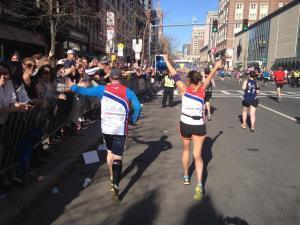 Richard and Deana on the final leg of the Boston Marathon