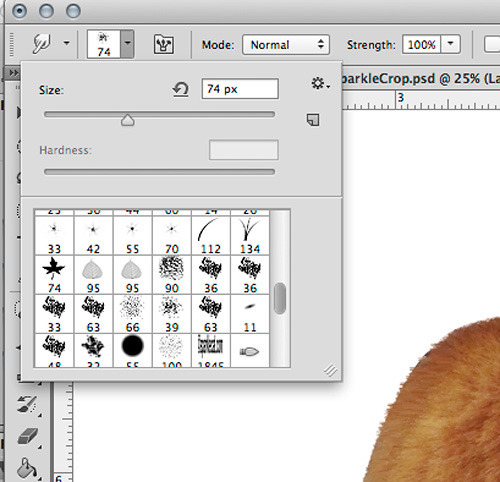 Pick one of the really random, uneven brush tips