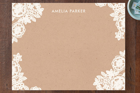 Lace and Kraft Personalized Stationery