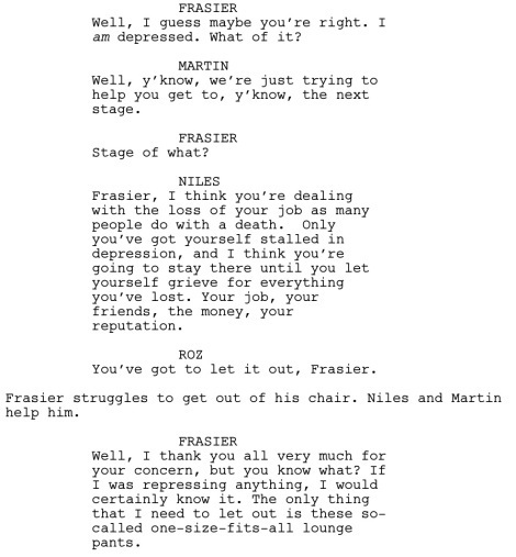 Frasier Good Grief Dialogue 2