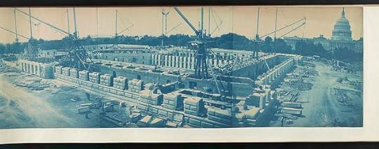 Builders at work on the rusticated stone walls of the Library of Congress Thomas Jefferson Building during its construction. Sept. 10, 1890. Prints and Photographs Division.