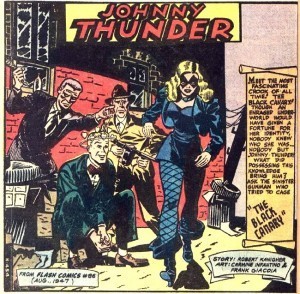 The first appearance of the femme fatale-looking Black Canary.