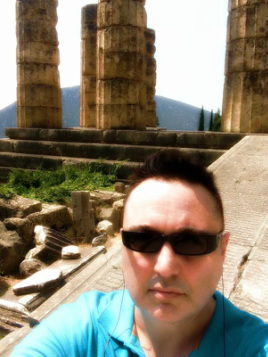 Anthon St Maarten Psychic Medium consults the Oracle of Dephi at the Temple of Apollo, Greece