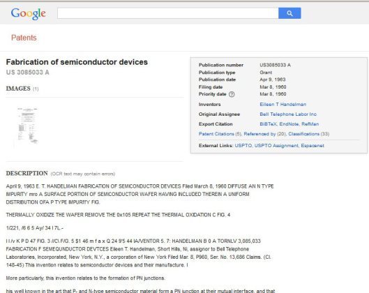 Eileen Handelman Patent