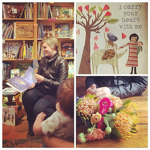 Got to hang with one of my favorite people on the planet yesterday after her book reading. You know that ee cummings poem, I carry your heart? Mati new kids book is an illustration of that poem and it's sooooooooo amazing and sweet. I teared up as she rea