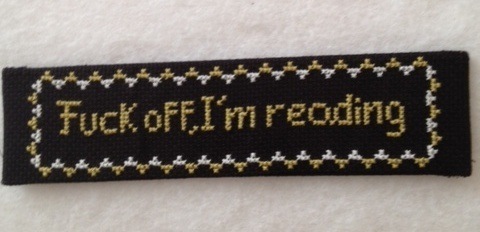 Andra's hand-made bookmark is all the awesome.