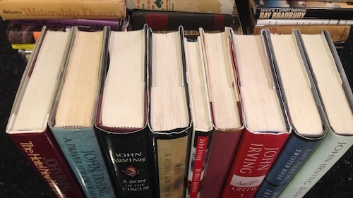 Nine John Irving novels, eight 1st editions 1st printings