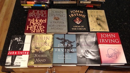 Nine John Irving novels, eight 1st editions 1st printings