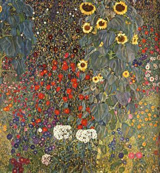 Farm Garden with Sunflowers by Gustav Klmit