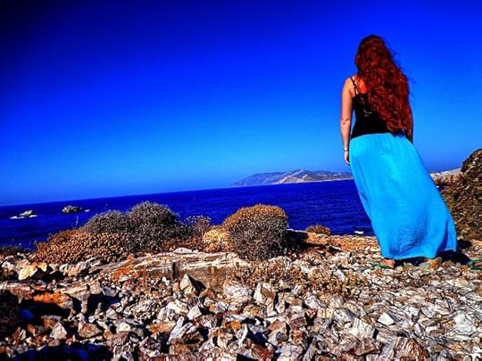 photo, image, woman, folgandros, greece