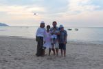 Family portrait on the beach.