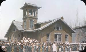 A_church_and_a_crowd,_Korea,_(s.d.)_(Taylor_box45num06)