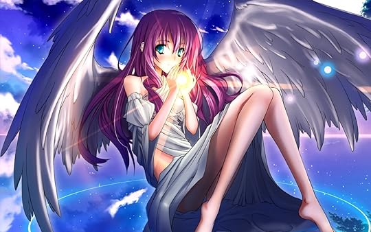 1440x900 Wallpaper anime, girl, angel, wings, ball
