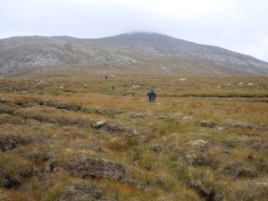 Climbing Mealisval on the Outer Hebrides. I'm in front. I'd like to go back right about now.