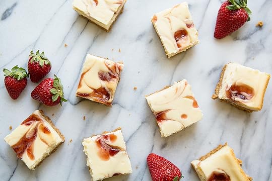 Strawberry Swirl Cheesecake Bar #recipe via MomAdvice.com