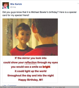 card from me to Mike