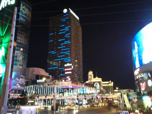 View of the new part of the Strip in Las Vegas.