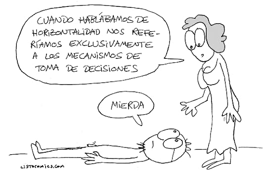 Viñeta de humor gráfico sobre la horizontalidad.