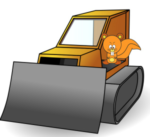 Squirrel in a Bulldozer