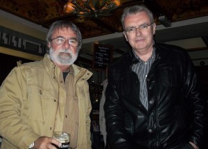 Me with my pint of Guinness and Irish thriller writer Laurence O'Bryan at the Stag's Head pub, Dublin.