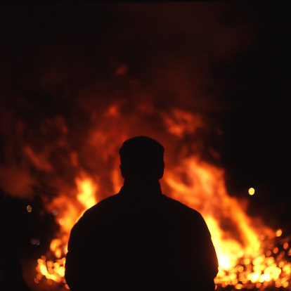 fire man silhouette