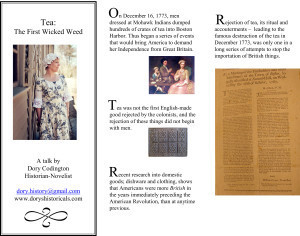 TeaThe First Wicked WeedA talk byDory CodingtonHistorian-1