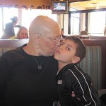 Giving our oldest grandson a bit of love