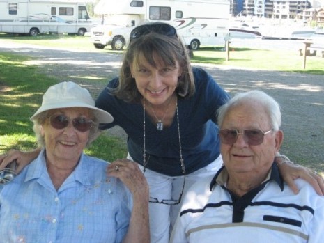 mom and dad at the lake
