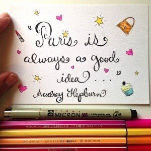 Paris quote drawing