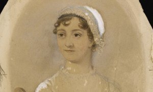 Watercolor Portrait of Jane Austen commissioned after the author's death by her nephew Rev. James Edward Austen-Leigh and based on an earlier portrait by her sister Cassandra.
