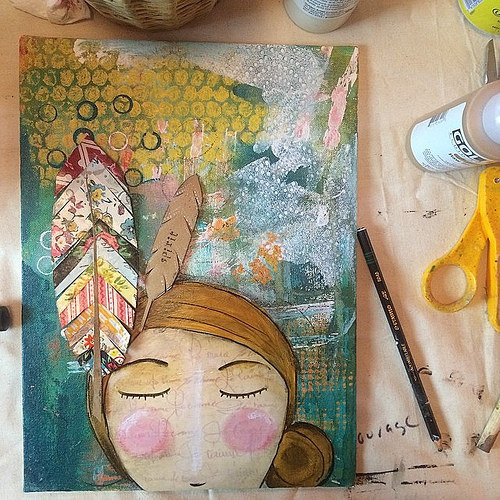 Emerging. Feathers make me think of dear friends @matirose and @curlygirldesign #artday #letartoutletlovein